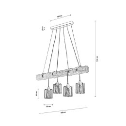 Lampa wisząca KEYLA 4 CZARNY