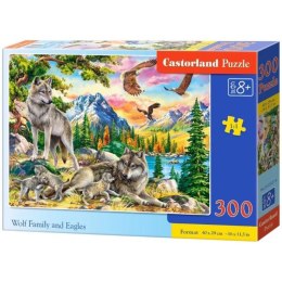 Puzzle wolf family eagles 300